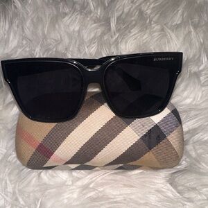 Burberry Black Sunglasses with Check Case